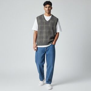 Vintage L.L. Bean Cotton Plaid Sweater Vest